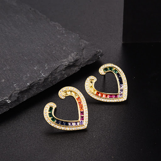 Title 7, Color Zirconium Love Micro Inlaid Zircon Ladder...