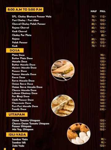 Nagpal's Choley Bhature menu 