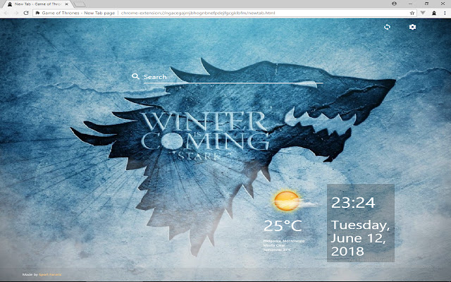 Game of Thrones - New Tab page