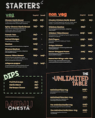 Onesta menu 3