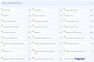 Samosa Party menu 1
