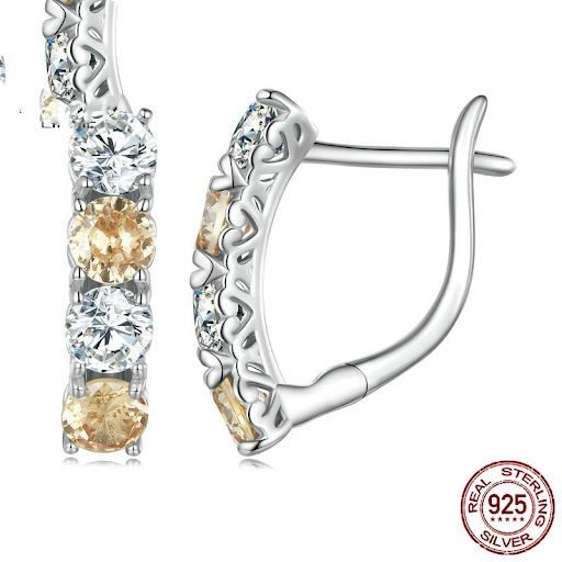 Title 3, Sterling Silver Earrings Luxury Ear Clip Platin...