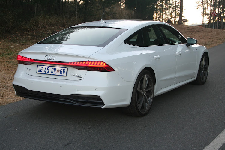 The A7 has a light-footed nature for a large car, assisted by optional all-wheel steering. Picture: DENIS DROPPA