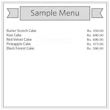 Flavours Guru Cake Bakes menu 