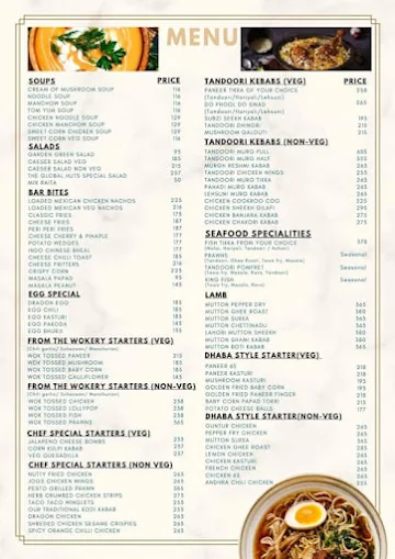 The global huts menu 