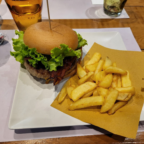 Gluten free burger and fries