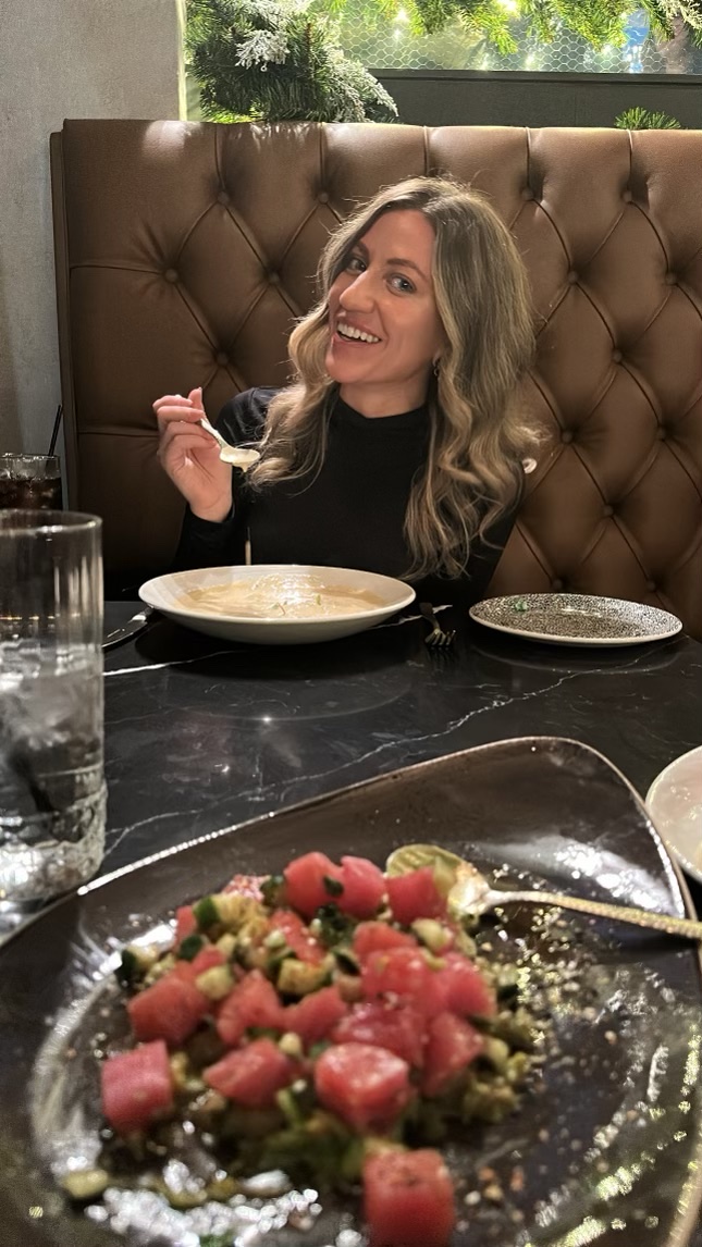 Me enjoying the GF “SheCrab” Bisque. So. Good.