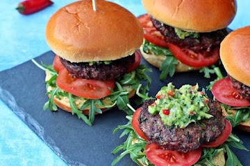 BBQ Chilli Burgers with Spicy Guacamole