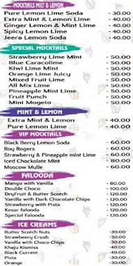 Shakes & Mocktails menu 1