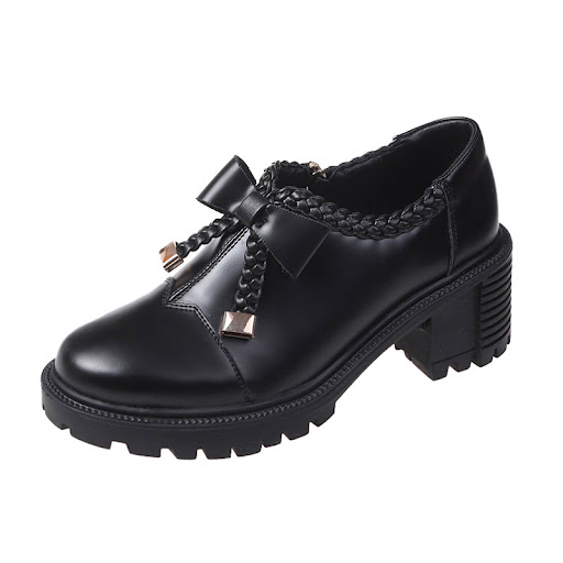 Title 8, Thick-heeled Bow-knot College Style Casual Fash...