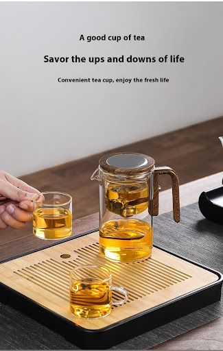 Title 2, Full Glass Teapot Tea Set with Tea Water Separa...