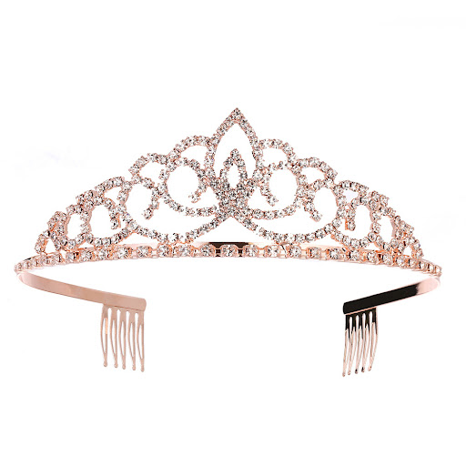 Title 5, Gold Royal Crystal Tiara Crowns Hair Jewelry We...
