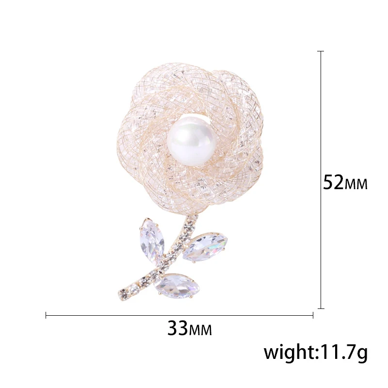 Title 2, Parel Holle Bloemen Broche Dames