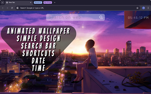 Girl Watching Sunset From Rooftop Live Wallpaper