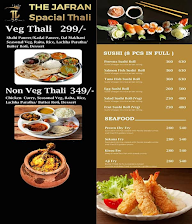 The Jafran menu 1