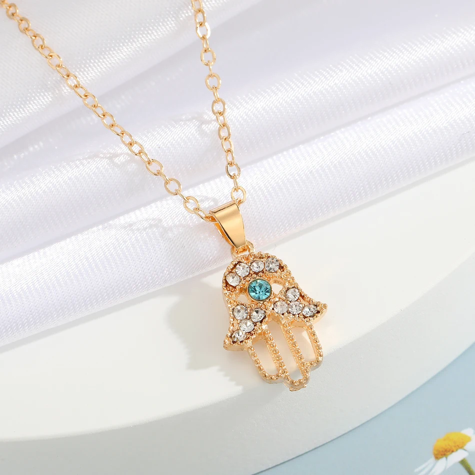 Palm Eye Ketting voor Vrouwen Bescherming en Stijl Elegante Sieraden Vrouwelijk Sieraad Beschermend Design Perfect Cadeau