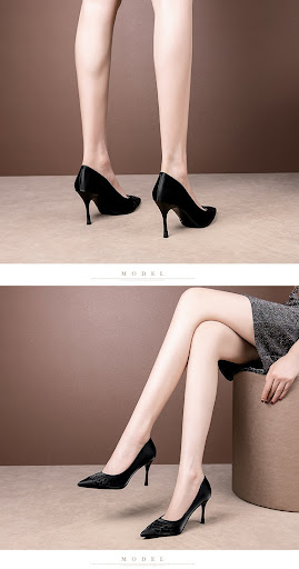 Title 3, Womens pointed shallow mouth single shoes, sti...