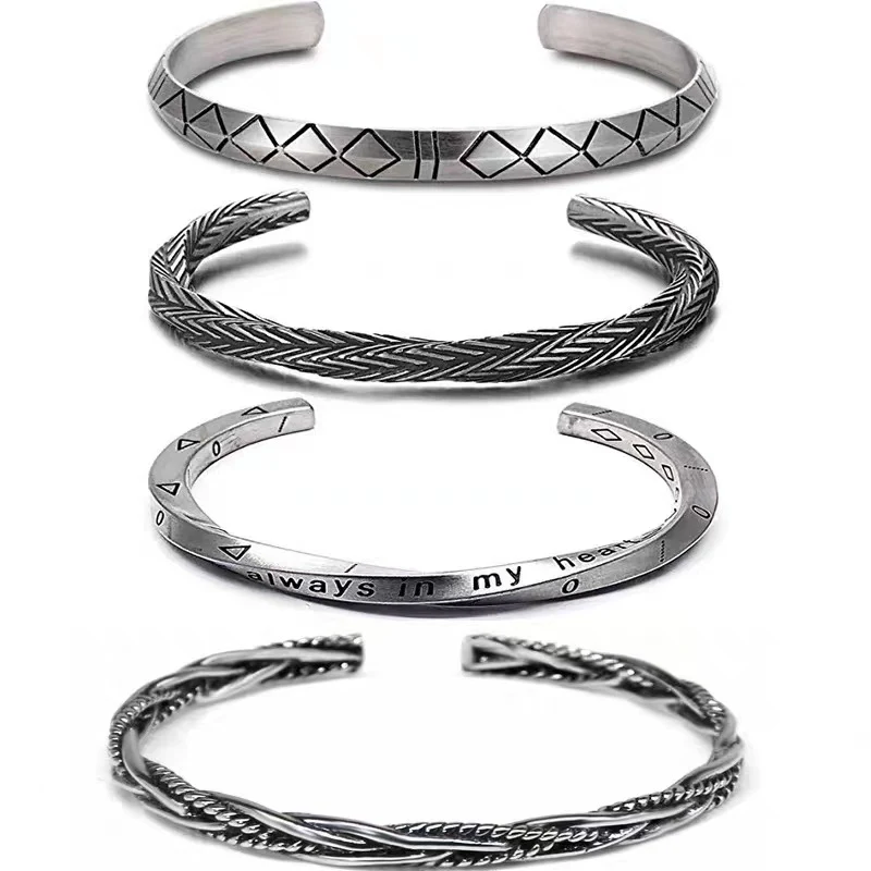 Pulsera chapada en plata de cobre para hombre Elegancia y estilo con este brazalete masculino, perfecto para cualquier ocasión, duradero y atractivo.