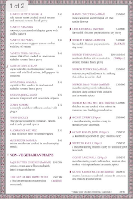 The Empress - A Mughali Affair menu 2