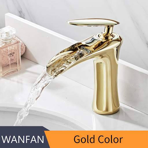Title 5, Full copper black and white waterfall faucet fo...