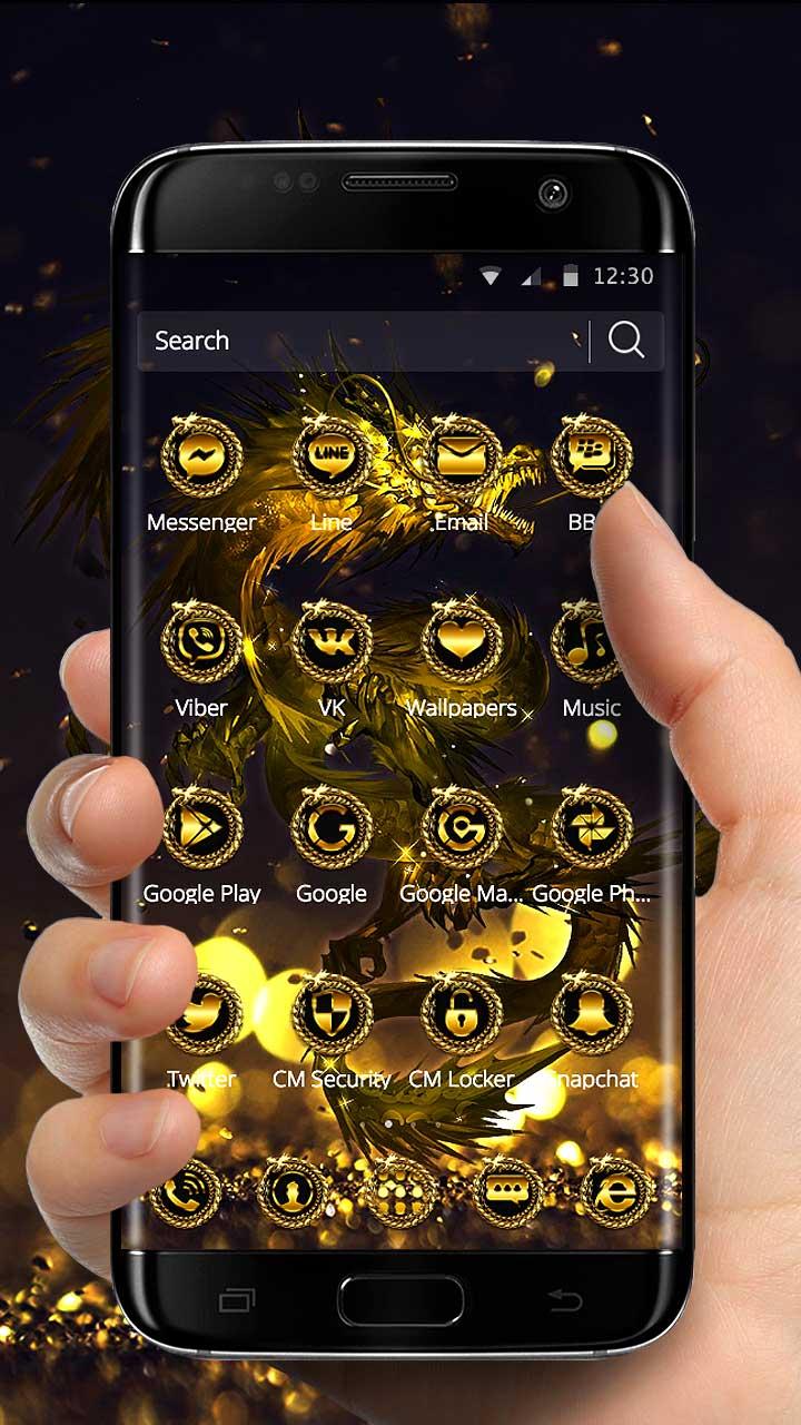 Скриншот золотой Дракон тема & Замок экран