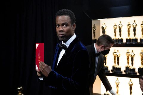 Chris Rock stands backstage at the 94th Academy Awards in Hollywood, Los Angeles, California, U.S., March 27, 2022.