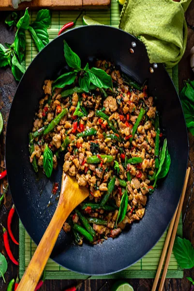 Spicy Basil Minced Chicken