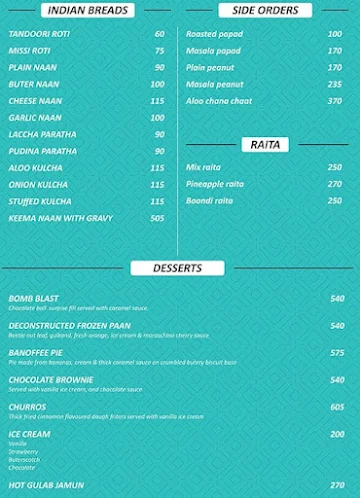 The Flavor Factory menu 