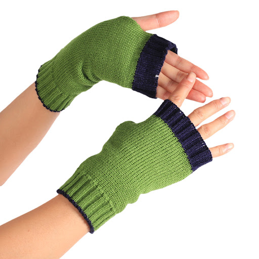 Title 2, Half Finger Warm Color Wrist Wrap Warm Wool Gloves