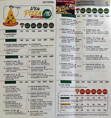 La Pino'z Pizza menu 