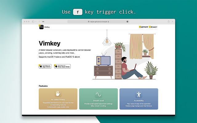 Vimkey chrome extension