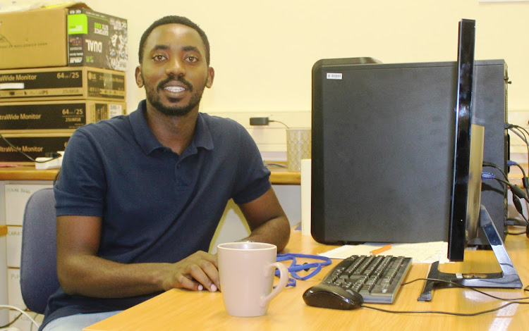 Nuclear physicist Cebo Ngwetsheni at work at the University of the Western Cape.