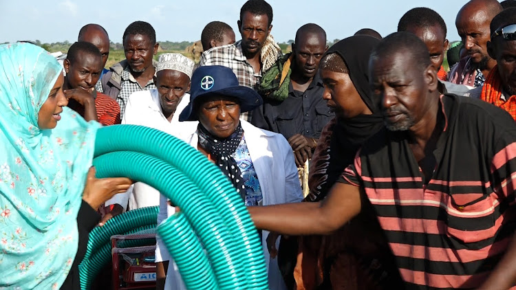 Tana River Woman Representative Amina Dika donates water pumps, pipes and seeds to 15 villages in Santhama, Tana River county