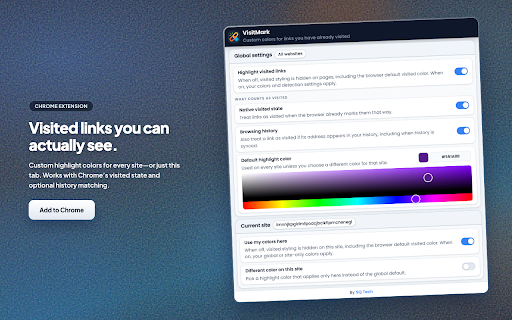 VisitMark - Highlight visited links with custom colors screenshot 1