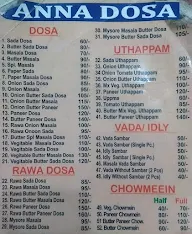 Anna Ka Dosa menu 2