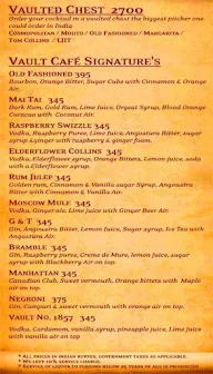 The Vault Cafe menu 1