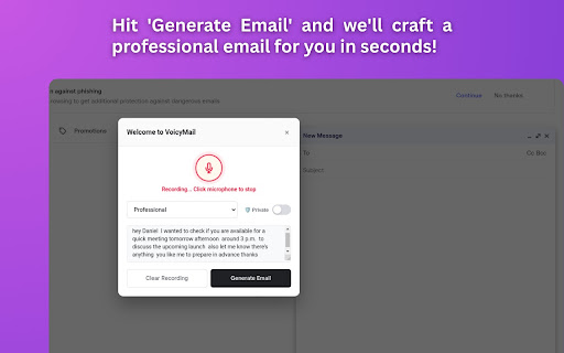 VoicyMail: The Ultimate AI Email Assistant for Gmail Preview 4