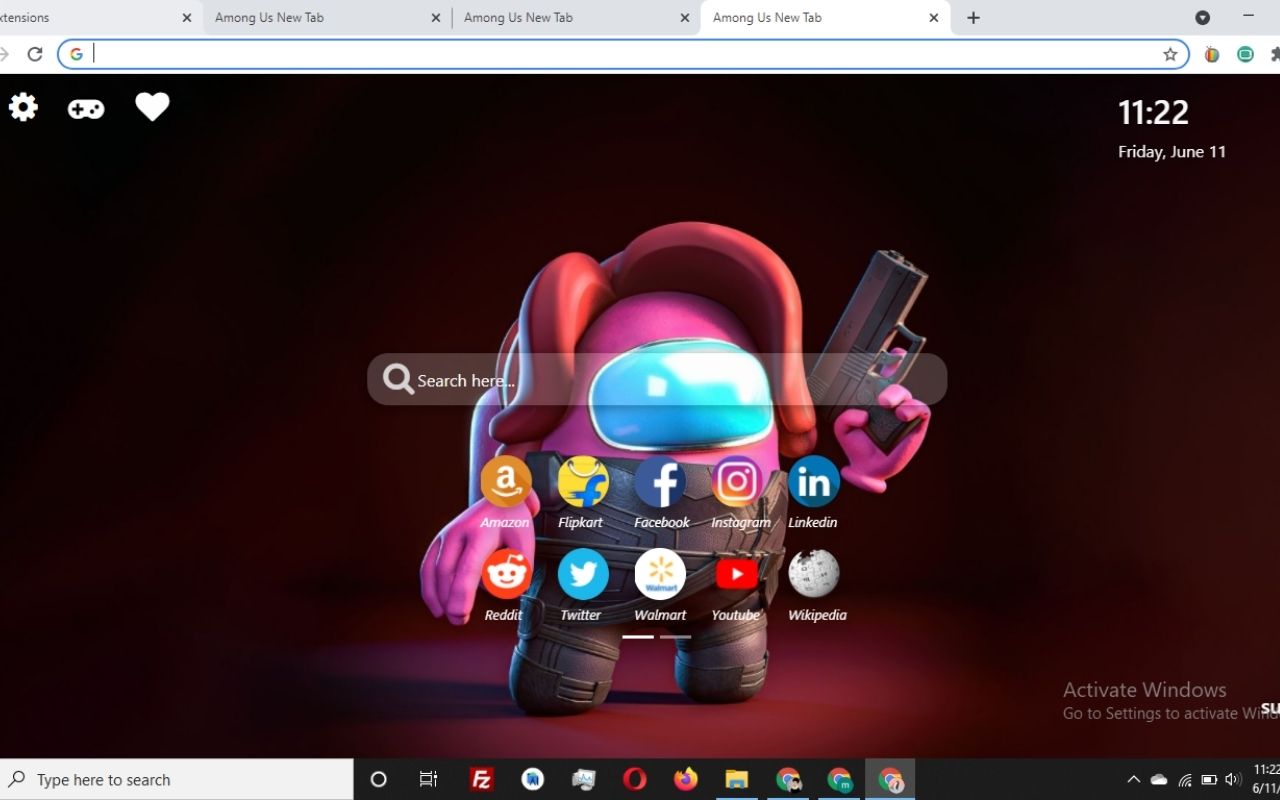 Among Us on PC & Laptop [New Tab Theme] Preview image 2