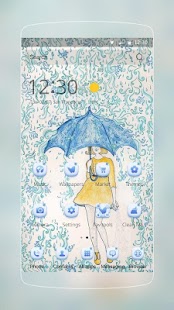 Rain dívka s deštníkem - náhled