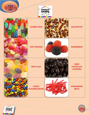 House of Candy menu 