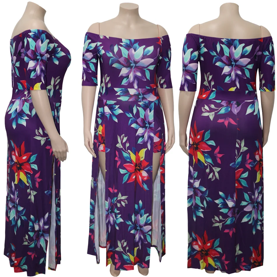 Large Size Digital Printing One-piece Split Dress, stylish and comfortable for women, perfect for a flattering fit and v
