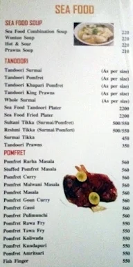 Peacock Restaurant menu 1