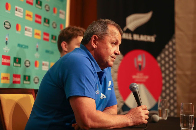 Assistant coach Ian Foster of the All Blacks speaks to the media during a press conference on September 15, 2019 in Tokyo, Japan.