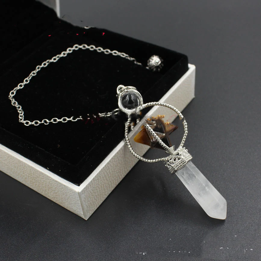 Pendule Merkaba en Pierres Précieuses Naturelles Cristaux de Guérison pour l'équilibre énergétique et le bien-être.