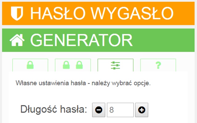 Generator haseł Hasło Wygasło