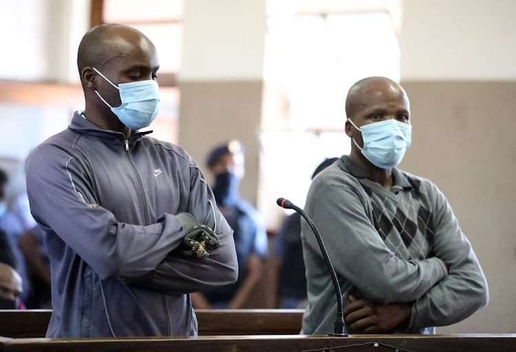 October 22 2020 Sekwetja Mahlamba ,who was denied bail, L, with Sekola Matlaletsa at Senekal Magistrate's court in the Free State Province.