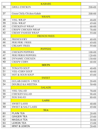 Tashifa home make food menu 2