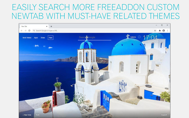 Santorini Island New Tab - freeaddon.com