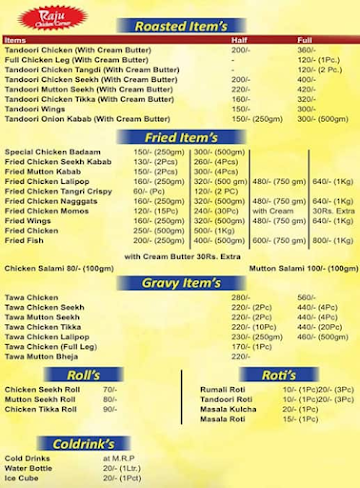 Sahni's Fish & Chicken Corner menu 