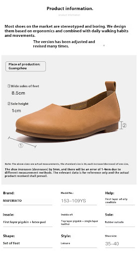 Title 1, Womens Cowhide Solid Color Slip-on Flat Shoes....